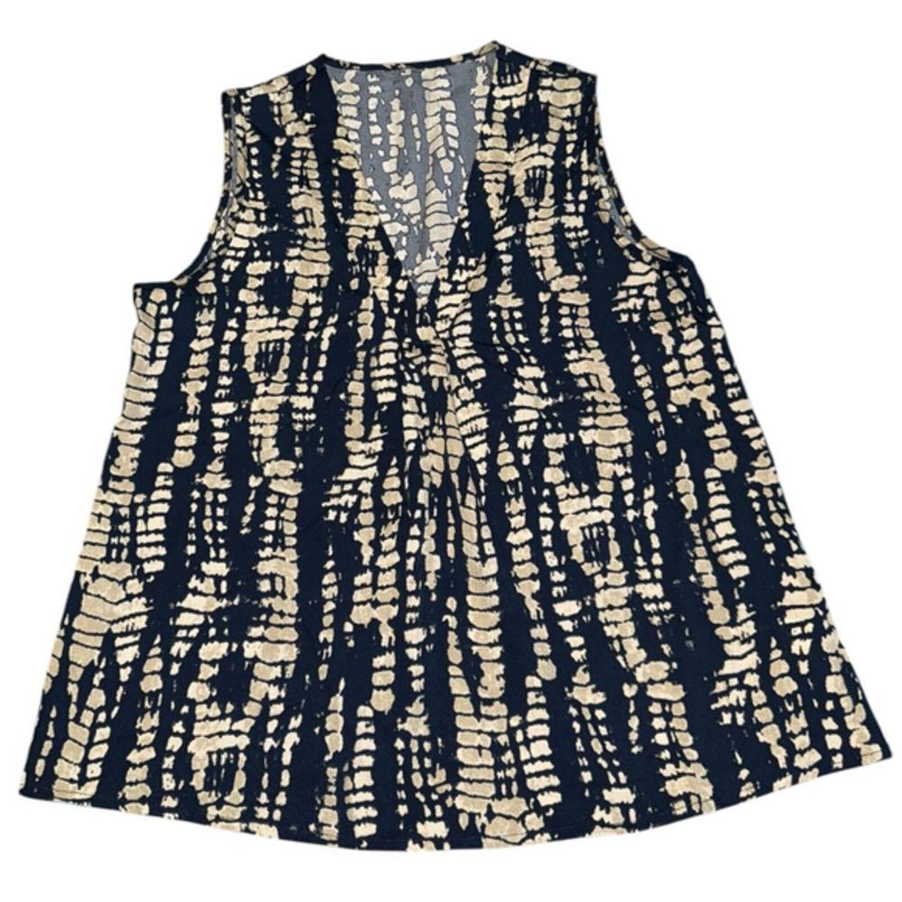 Abstract Print Sleeveless Blouse - Size S